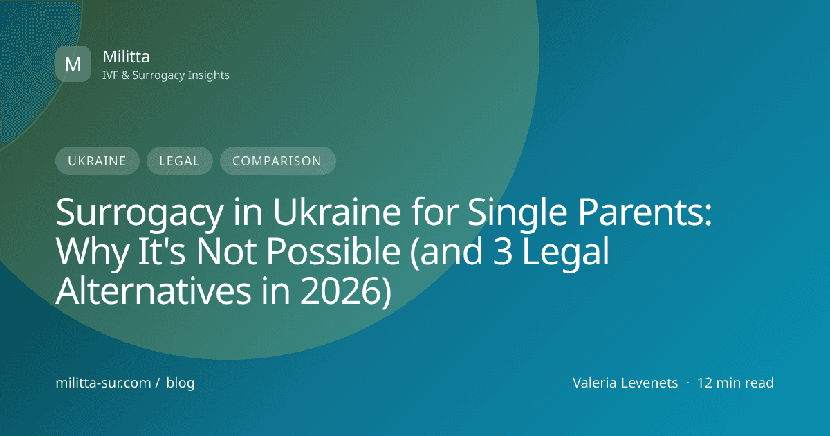 Surrogacy in Ukraine for Single Parents: Why It's Not Possible (and 3 Legal Alternatives in 2026) — visual cover